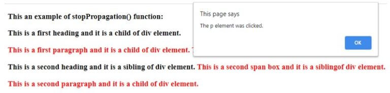 jQuery stopPropagation | Working | Examples of jQuery stopPropagation
