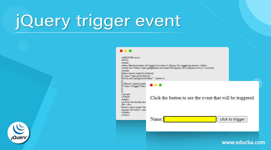 jQuery trigger event