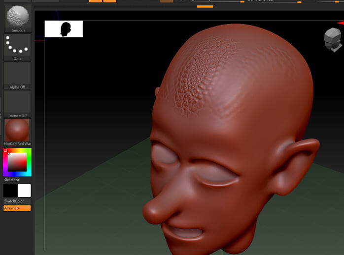 zbrush backfacing with selection brush