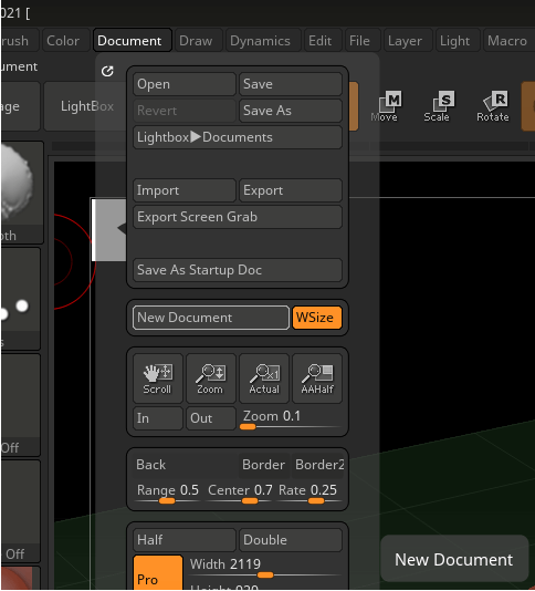 zbrush cursor brush size display