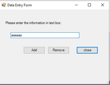 Data entry form