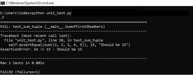 Flask unit testing output 1