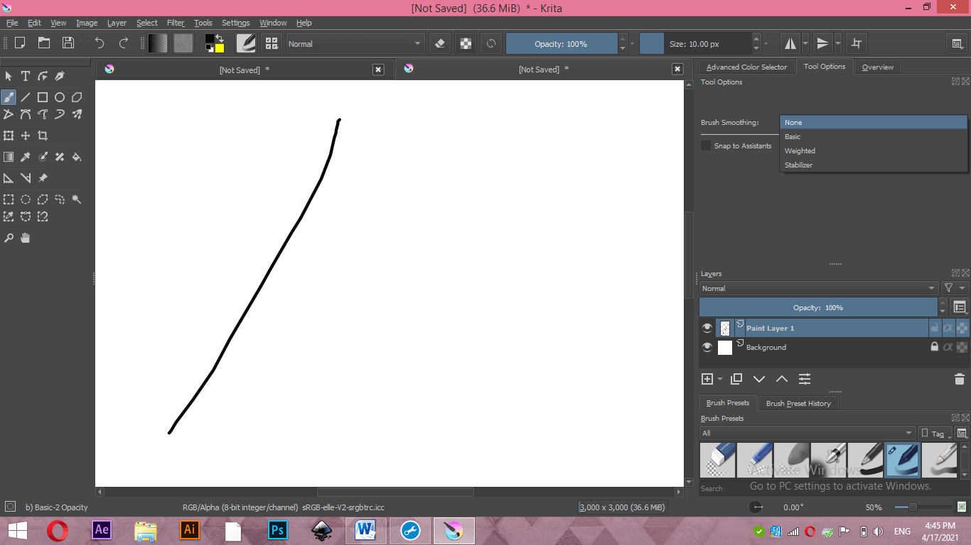 krita line smoothing