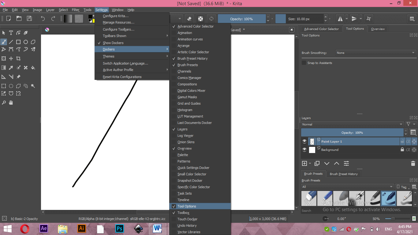 krita brush settings