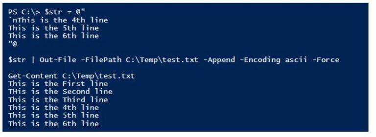 powershell output to file append