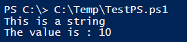 PowerShell here string output 4