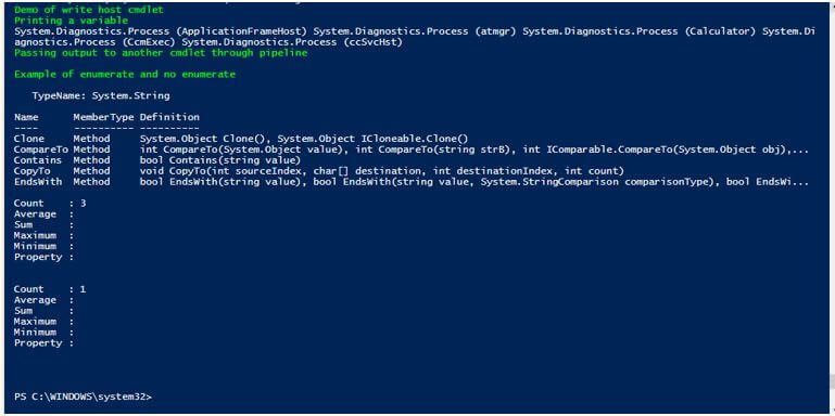 PowerShell print Different Ways Printing Output in