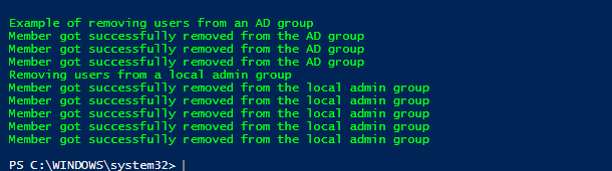 PowerShell remove User from group