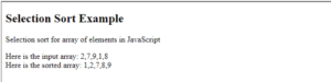 Selection sort in JavaScript | Guide to Selection sort in JavaScript