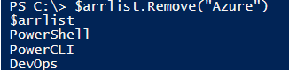 PowerShell Array of Strings - Remove Valuve