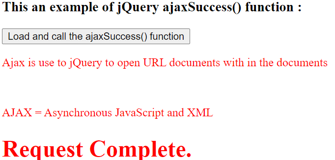 jQuery ajax success Example 1-2