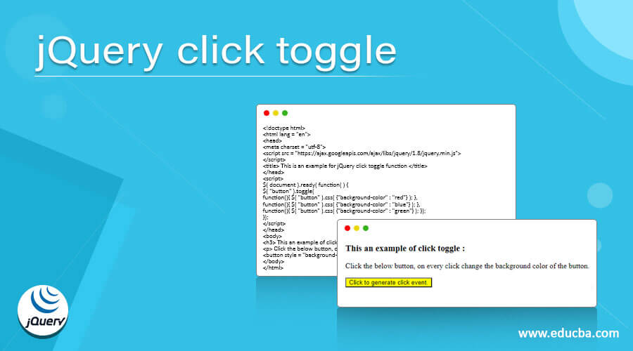 jQuery click toggle | Working and Examples of jQuery click toggle