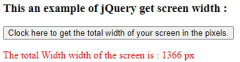 jQuery get screen width 2