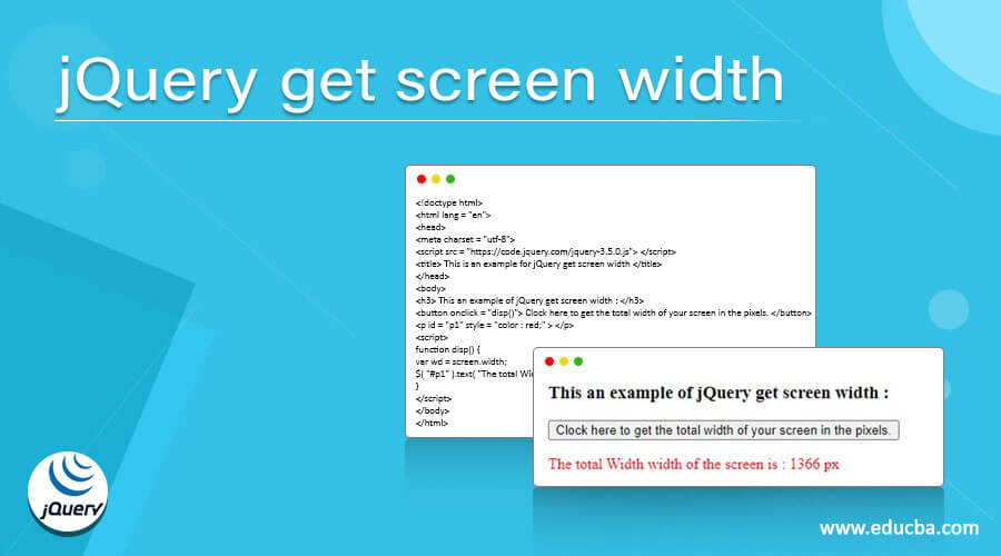 jQuery get screen width