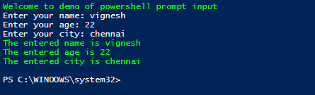 powershell promt input