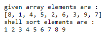 shell sort java 1