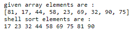 shell sort java 2