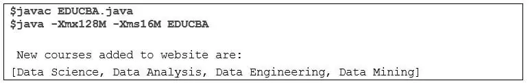 Java Collection Methods output 2