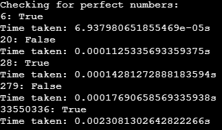Perfect Number in Python 2