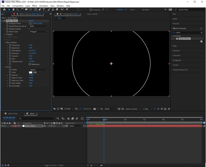 Ripple Effect in After Effects 9