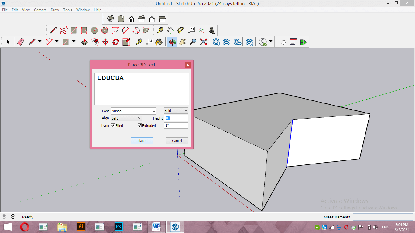 SketchUp 3D text Output 12