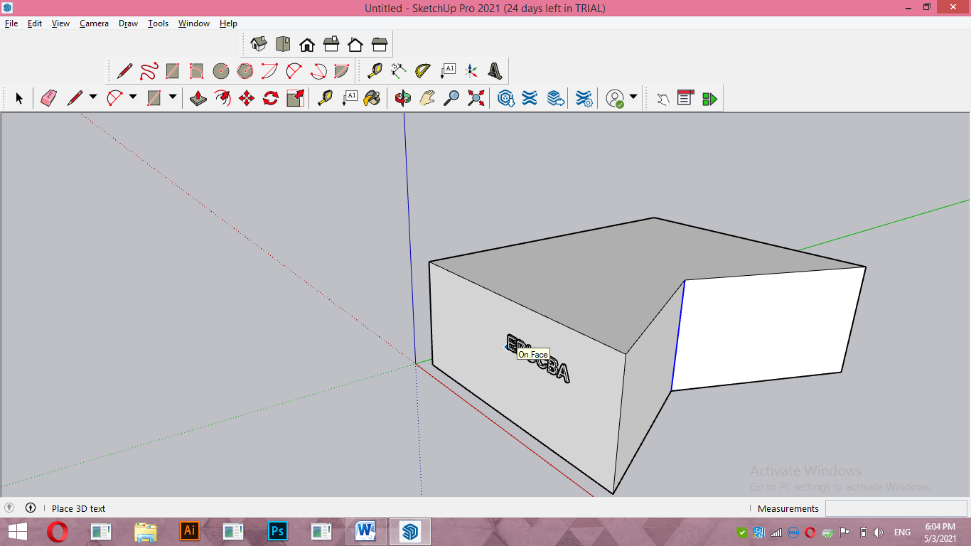 SketchUp 3D text Output 13.1
