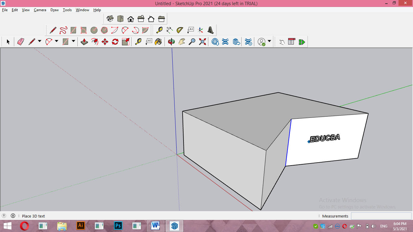 SketchUp 3D text Output 13.2