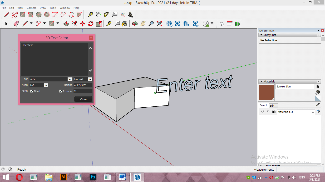 SketchUp 3D text Output 34