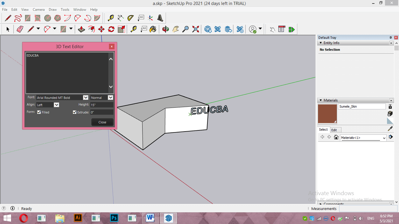 SketchUp 3D text Output 35