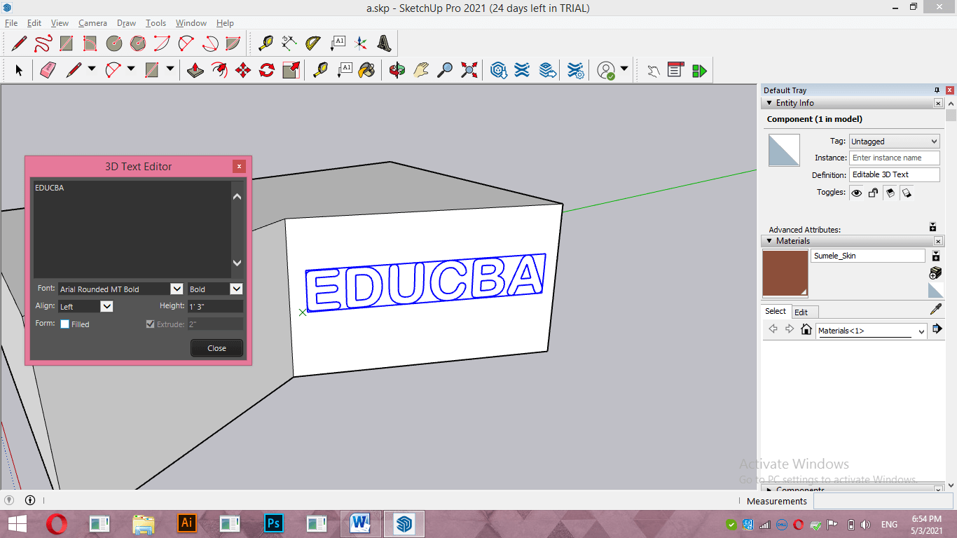 SketchUp 3D text Output 37