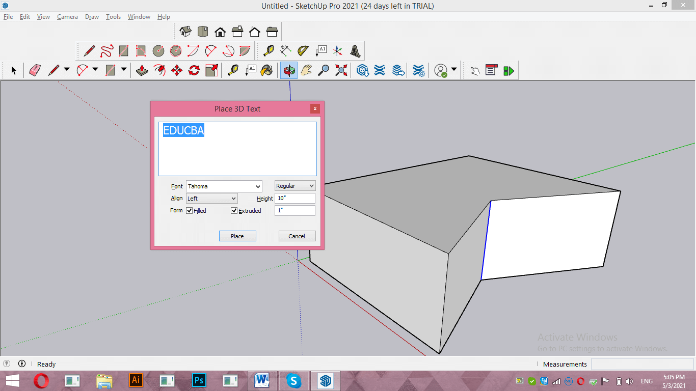 SketchUp 3D text Output 8