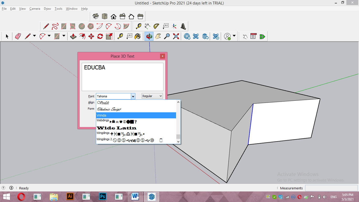 SketchUp 3D text Output 9