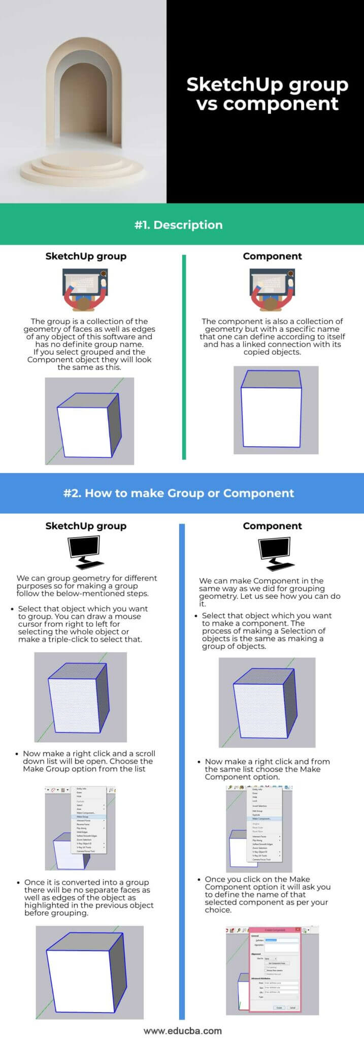 SketchUp Group Vs Component | Learn The Key Differnece With Infographics