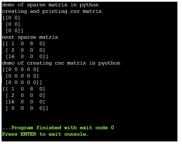 sparse-matrix-in-python-drawback-example-of-sparse-matrix-in-python