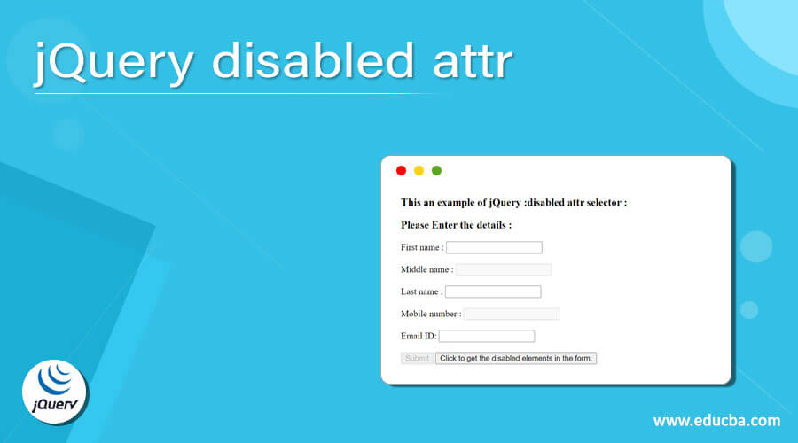 jQuery disabled attr