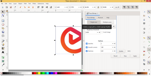 inkscape trace bitmap to layers