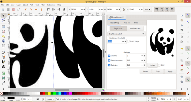 Inkscape image to vector output 11