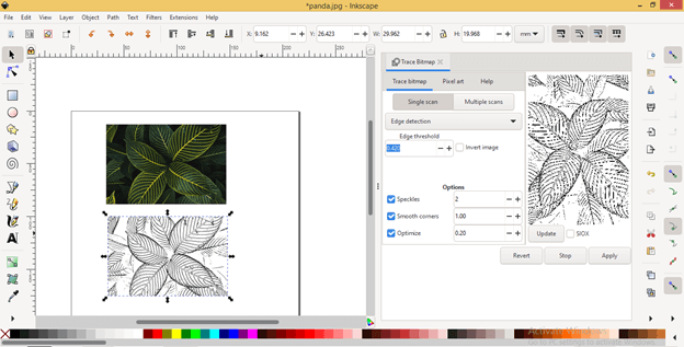 Inkscape image to vector output 23