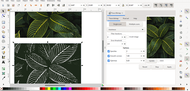 create vector image in inkscape from picture