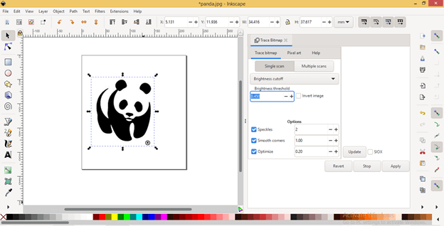 inkscape vectorize pixel image