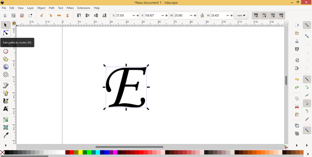 Inkscape text to path output 10