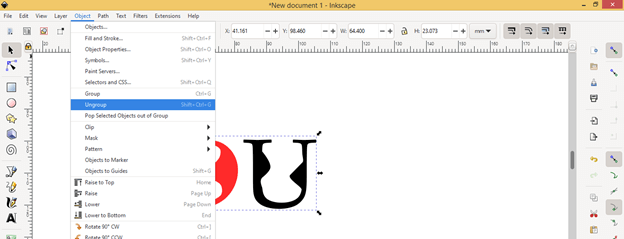 Inkscape text to path output 25