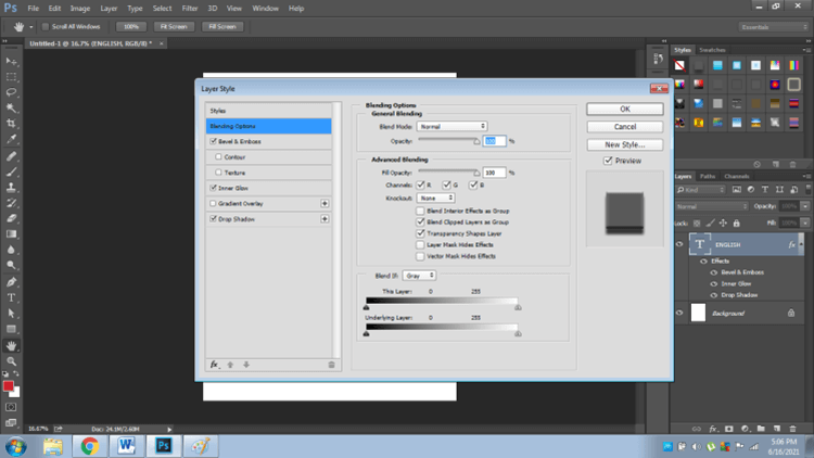 Layer effects in Photoshop output 10.3