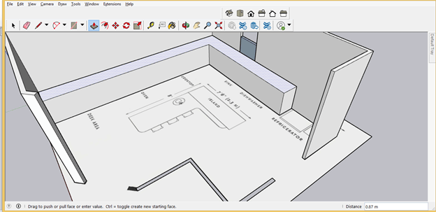 print sketchup with dimensions kitchen