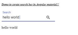 Angular material search bar output