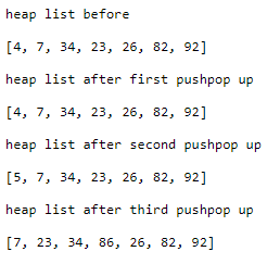 Heappushpop() function Output 4