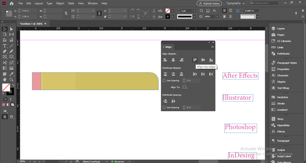 InDesign align output 10