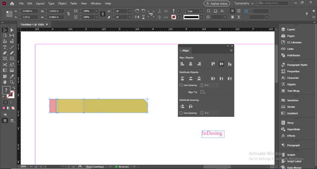 InDesign align output 11