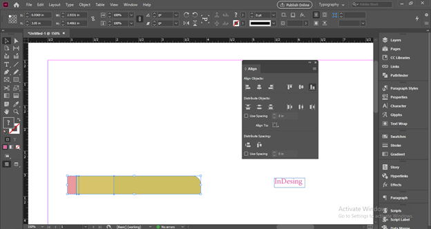 InDesign align output 12