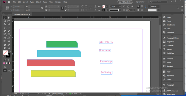 InDesign align output 2